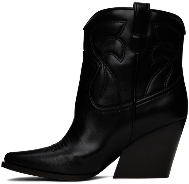 Black Cowboy Ankle Boots