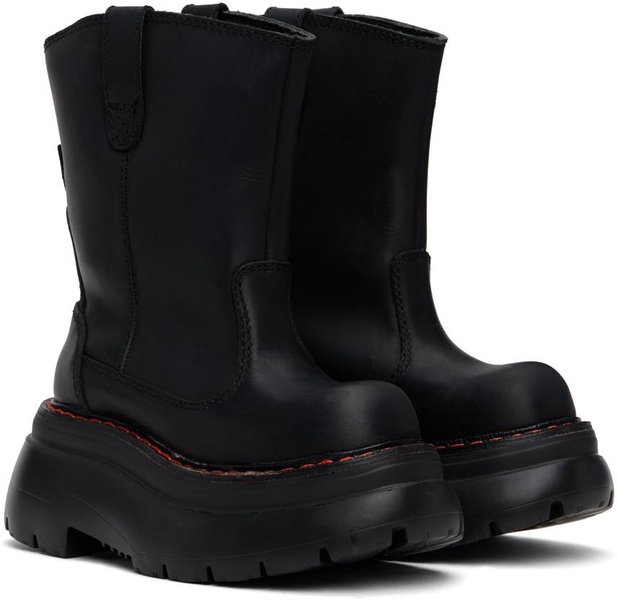 Black Chunky Workwear Boots