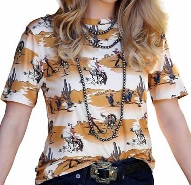 wild west top shirt in yellow