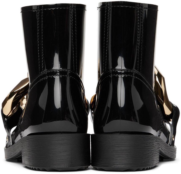 Black Chain Rubber Boots