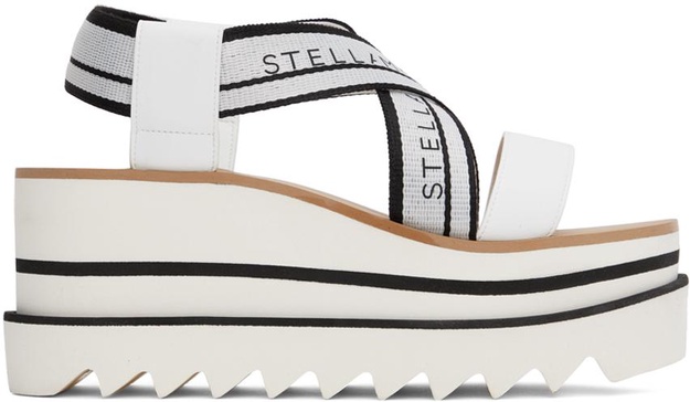 White & Black Sneakelyse Platform Heeled Sandals