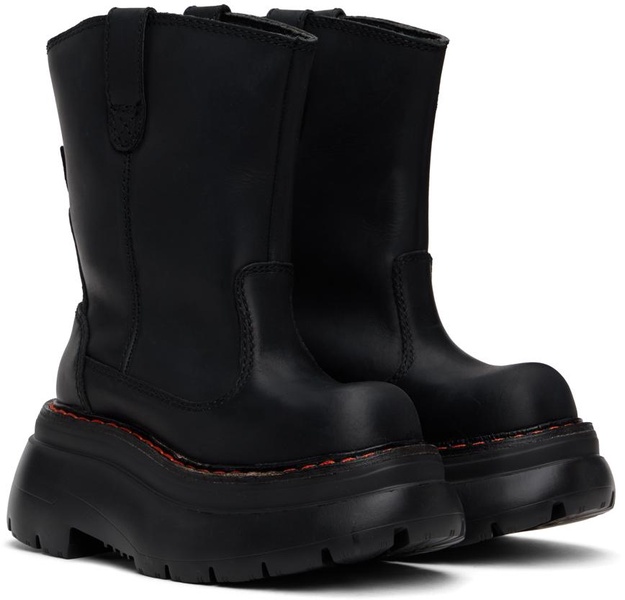 Black Chunky Workwear Boots