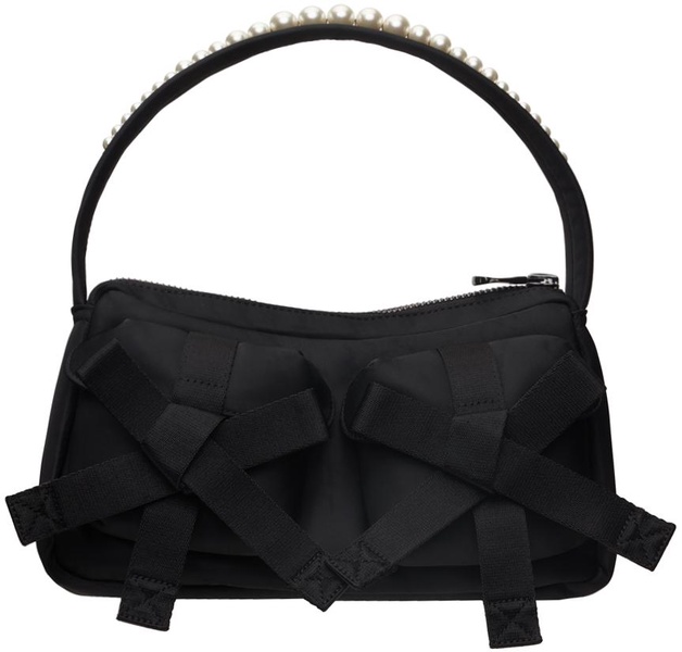 Black Utility Bow Pocket Pochette Bag