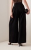 Pleated Crepe Wide-Leg Trousers