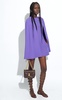 Cape-Detailed Silk Mini Dress