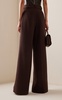 Pleated Wool Crepe Wide-Leg Pants