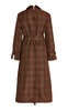 Ring-Detailed Checked Gabardine Trench Coat