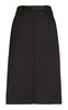 Belted Gabardine Midi Skirt