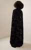 Cape-Detailed Velvet Burnout Gown