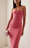 Strapless Crepe Midi Dress