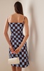 Farren Checked Satin Midi Dress