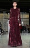 Long Sleeve Velvet Embroidered Gown