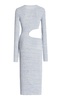 Shale Cutout Ribbed-Knit Midi Dress