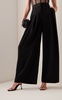 Pleated Crepe Wide-Leg Trousers