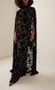 Cape-Detailed Velvet Burnout Gown