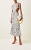 Audrey Polka-Dot Cutout Silk Midi Dress