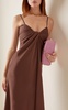 Knot-Accent Silk-Blend Slip Dress