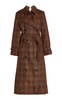 Ring-Detailed Checked Gabardine Trench Coat