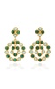 Flower Candies 22K Gold-Plated Malachite and Amazonite Earrings