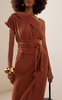 Habanito Belted Asymmetric Linen Midi Dress