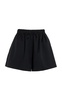 Faux Leather-Trimmed Wool-Blend Flared Shorts