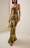 Exclusive Floral-Appliquéd Silk Maxi Dress