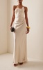 Aries Curved Eco-Satin Maxi Dress