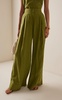 Hablale De Ti Pleated Linen Wide-Leg Pants