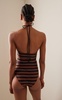 Ucayali Striped Halter One-Piece Swimsuit