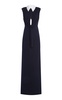 Collared Cutout Crepe Gown