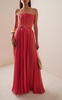 Embroidered Strapless Knit Maxi Dress