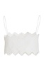 Marie Embroidered Quilted-Cotton Crop Top