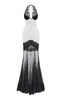 Lace-Trimmed Satin Maxi Dress