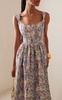 Exclusive Apple Corset Linen-Blend Midi Dress