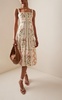 Nispero Embroidered Floral Linen Midi Dress