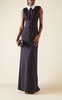 Collared Cutout Crepe Gown