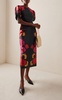 Floral-Printed Satin Midi Dress