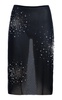 Crystal-Embellished Splash Tulle Midi Skirt