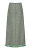 Fringed Boucle Tweed Maxi Skirt