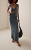 Brushed Mohair-Blend Midi Skirt