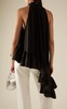 Asymmetric Ruffled Silk Sleeveless Top