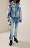 Ciel Bleu Denim-Print Down Ski Jacket