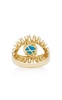 18K Yellow Gold, White Diamond and Turquoise Evil Eye Ring