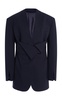 Belted Wool-Blend Suiting Blazer