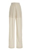 Pleated Wool-Blend Wide-Leg Pants