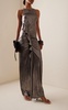 Ruffled Metallic Jersey Maxi Dress