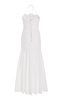 Ruched Cotton-Blend Halter Maxi Dress