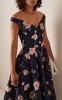 Off-The-Shoulder Floral Faille Dress