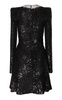 Embellished Cutout Stretch-Sequin Mini Dress