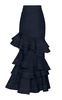 Mi Memoria Ruffled Denim Maxi Skirt